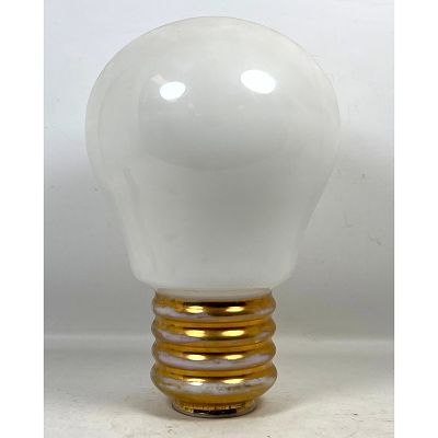 Large Italian Mid-Century Modern Pop Art Blown Opal Glass Light bulb Shaped Lampshade in the 