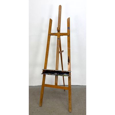 Vintage Wood Artist Studio A-Frame Floor Easel. Dimensions: Height: 70 inches, Width: 20 inches 