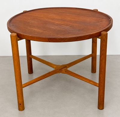 ANDREAS TUCK HANS WEGNER Tray Top Table. Danish Modern Teak Round Side Table. Round teak tray 
