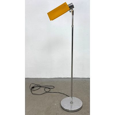 Robert Sonneman for George Kovacs Chrome Adjustable Floor Lamp with Yellow Acrylic Shade. 
