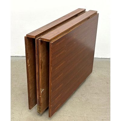 Bruno Mathsson Maria Flap Teak and Walnut Expanding Gate leg Dining Table . Includes: 2 - 26.25 
