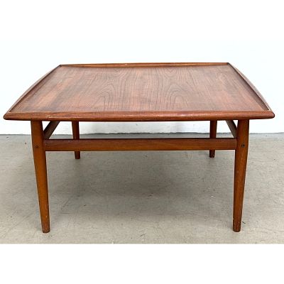 Grete Jalk Danish teak square tray top coffee table Dimensions: Height: 20.5 inches, Width: 