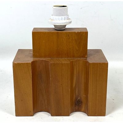 Maison Regain French Brutalist Solid Elm Table Lamp Base with Branded Mark Dimensions: Height: 