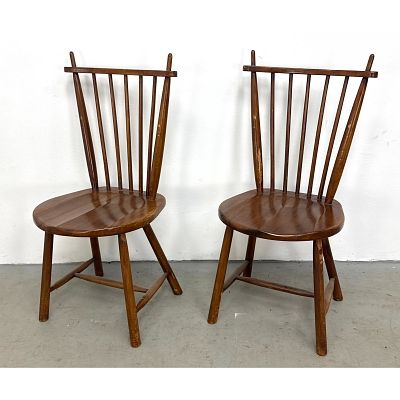 Pair De Ster Gelderland (Netherlands/1960s) Tall Back Chair. Dimensions: Height: 39 inches 