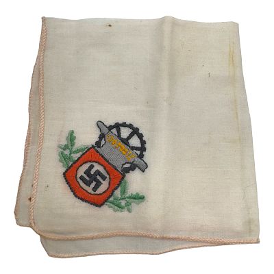 German WWII Patriotic Linen Napkin from Chemnitz
