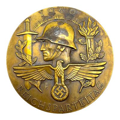Reichsparteitag 1940 Table Plaque in Bronze Prototype By Deschler. Reichsparteitag 1940 Table 