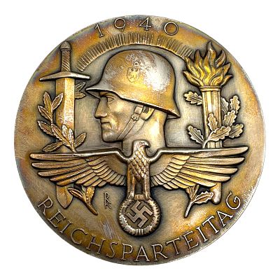 Reichsparteitag 1940 Table Plaque in Silver Prototype By Deschler. Reichsparteitag 1940 Table 