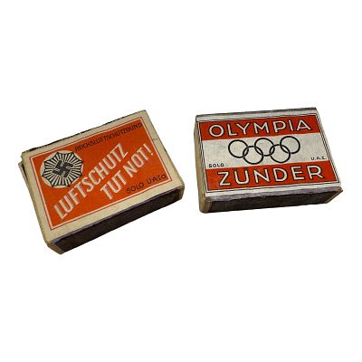 German WWII Luftschutz / Olympic Match Boxes