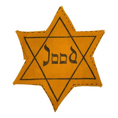 Dutch Jood Star of David Cloth Badge - Holocaust. Holocaust - Used JOOD version cloth Star of 