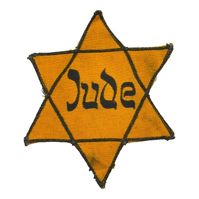 Jude Star of David Cloth Badge - Holocaust. Super scarce used condition Jewish star of David 