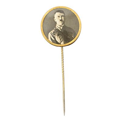Early Adolf Hitler Patriotic Cellulose Stickpin worn by sympathizers during the Kampfzeit 