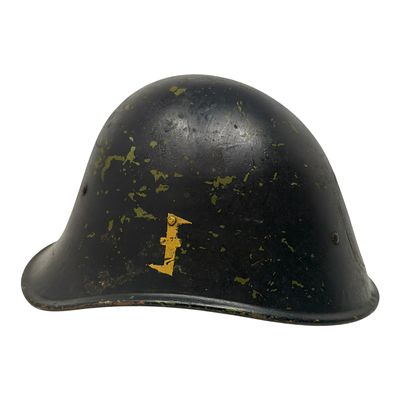 Dutch NSB M34 Weerafdeling Helmet. It's a pre-war Dutch M34 helmet which was repainted during 