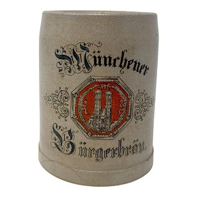 Munich Burgerbrau Keller Beer Stein Hitler Beer Hall Putsch. Half Liter, very detailed stein 