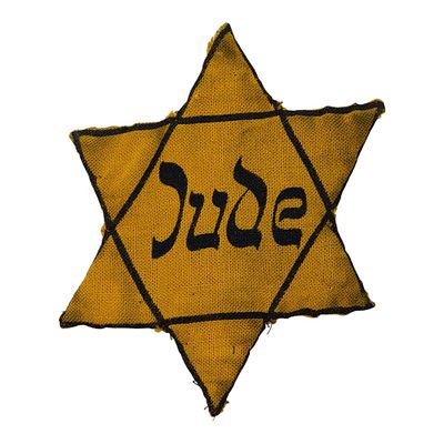 Jude Star of David Cloth Badge - Holocaust. Super scarce used condition Jewish star of David 