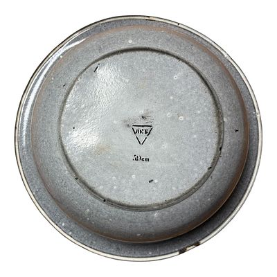 Oskar Schindler Factory Large Enamel Wash Basin. Extremely rare large size piece in excellent 