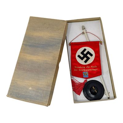 NSDAP Reichsparteitage Table Flag MINT in Original Issue Box. Never used, untouched. You'll 
