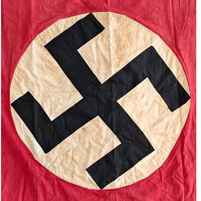 EARLY NSDAP Flag, doubled sided with the short armed swastika, likely from 1920 - 1930. 