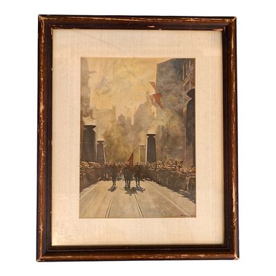 Third Reich Print of Munich Putsch Rally 1933, original frame.