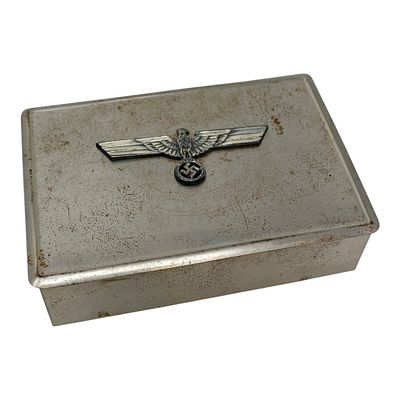 Third Reich Metal Box with Eagle. 5.5 inches x 3.75 inches.