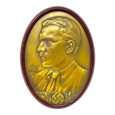 Early Adolf Hitler Plaque, very rare version we've never seen in the past.