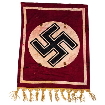 NSDAP Blood Stained Silk Velvet Tapestry Banner - Veteran Bring Back 58 inches x 39 inches. 