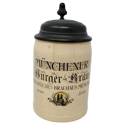 Munich Burgerbrau Keller Beer Stein Hitler Beer Hall Putsch. Half Liter, very detailed stein 