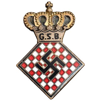 Nazi Grossdeutscher Schachbund Chess Membership Badge, a beyond rare piece .The Greater German 