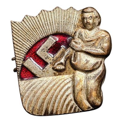 Third Reich NSL Membership Badge. NSL membership badge, enamel, reverse signed " GES.GESCH. " 