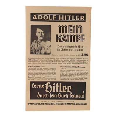 Adolf Hitler Mein Kampf Promotion Advertising Poster. This is an **original German advertisement 