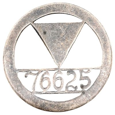 Pierced White-Metal Numbered Disc (Identity/Membership Tag) - Unidentified. A circular pierced 