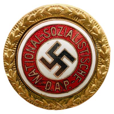 NSDAP Golden Party Badge - Fuess. A National-Sozialistische D.A.P. Golden Party Badge (Goldenes 