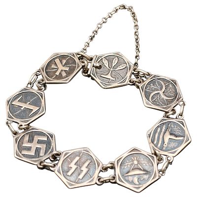 Third Reich Collaboration Dutch SS NSB Silver Bracelet. This very rare Dutch collaboration 