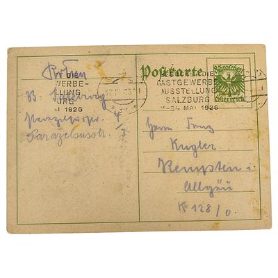 Ernst Rohm Signed Postcard Letter to his Homosexual Lover Franz Kugler. Other letters by Rohm 