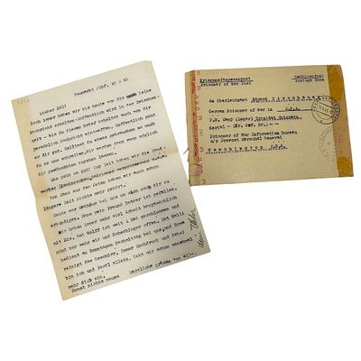 WWII German Prisoner of War Mail - Letter to Oberleutnant Eduard Kirchbauer, POW Camp Trinidad, Colo