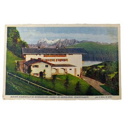 Postcard "Berghof, Wachenfeld" - Reichskanzler's House at Obersalzberg. A color printed postcard 