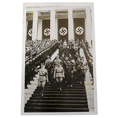 Adolf Hitler Propaganda Postcard. A period photographic postcard depicting a large procession 