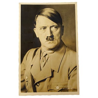 Adolf Hitler Propaganda Postcard. A period real-photo postcard bearing the printed caption 