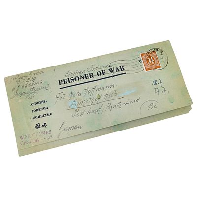 Dr. Benno Martin Signed Post-WWII Civilian Internee POW Letter. A folded civilian internee 