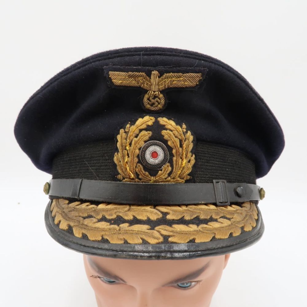 Lot 906: Very Rare Kreigsmarine Admiral's Visor Cap