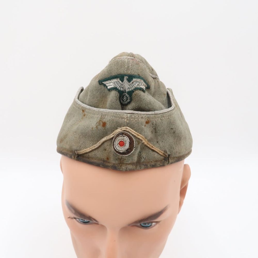 Lot 907: Wehrmacht Infantry Officer's Oversas Cap Worn Condition