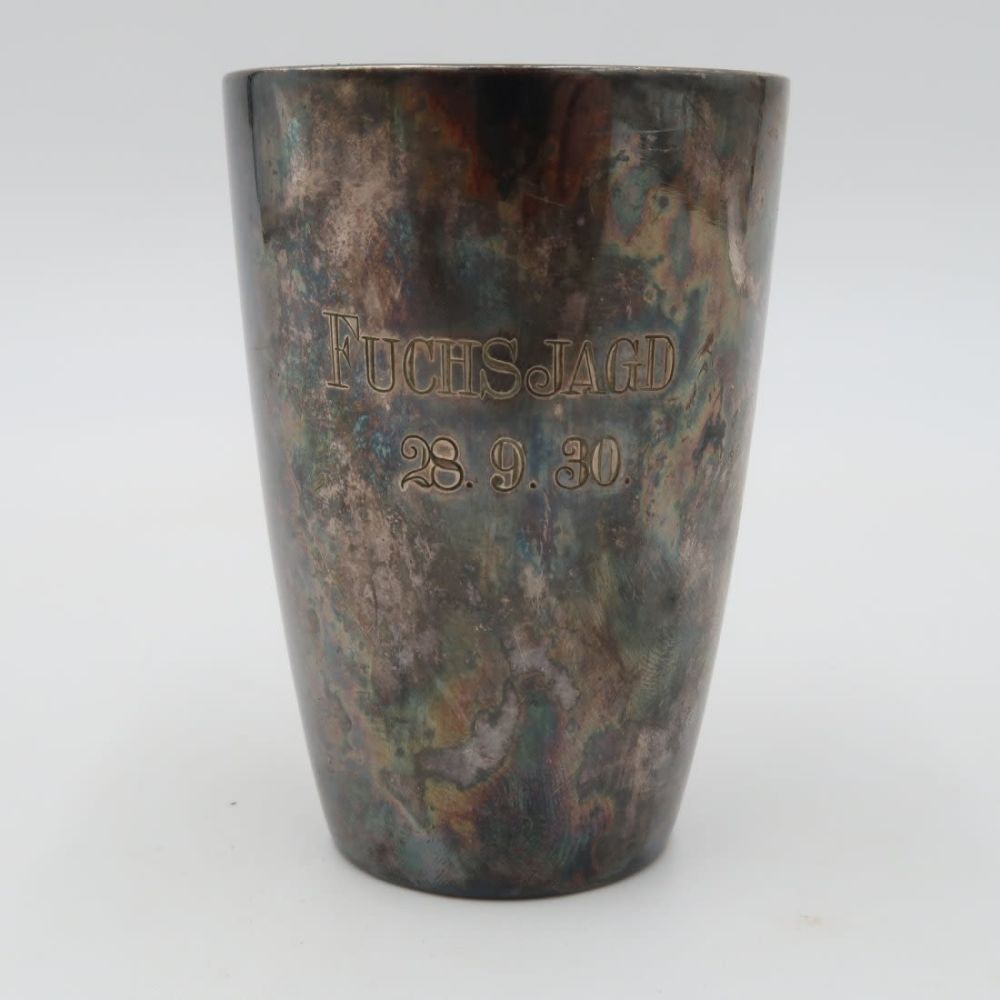 Lot 941: German 800 Silver Commemorative Shot Glass