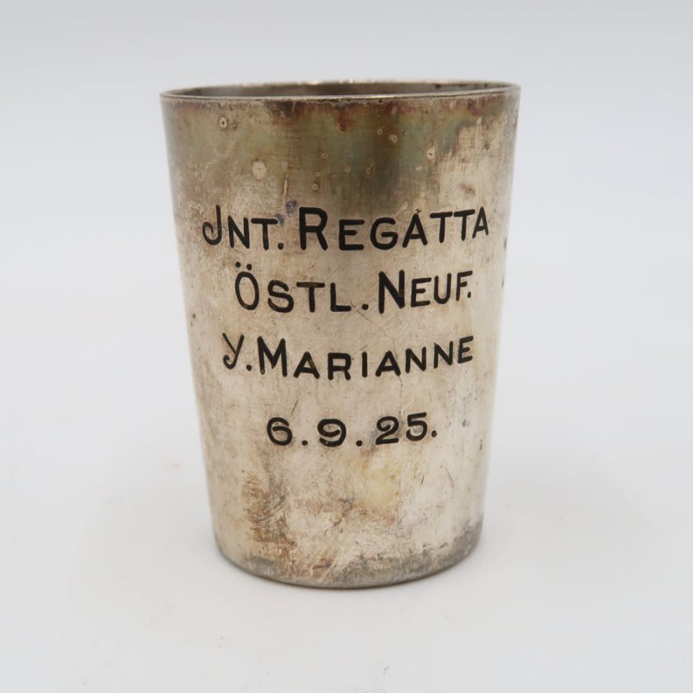 Lot 943: German Silver Commemorative Shot Glass
