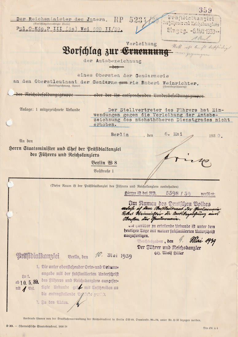 Lot 1004: WILHELM FRICK SIGNED DOCUMENT
