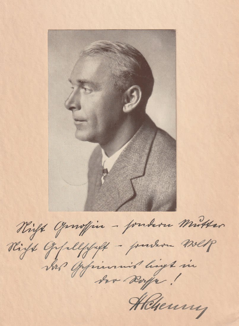 Lot 1005: HANS SCHEMM WRITTEN MESSAGE SIGNED