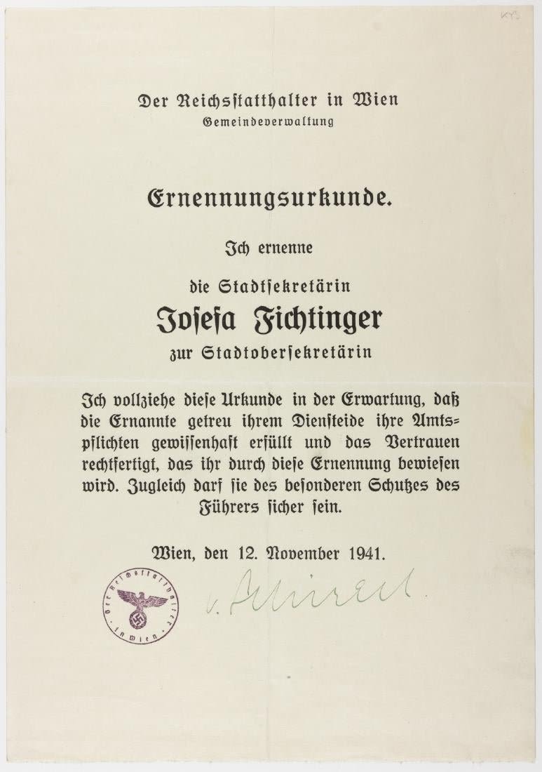 Lot 1021: BALDUR VON SCHIRACH SIGNED DOCUMENT