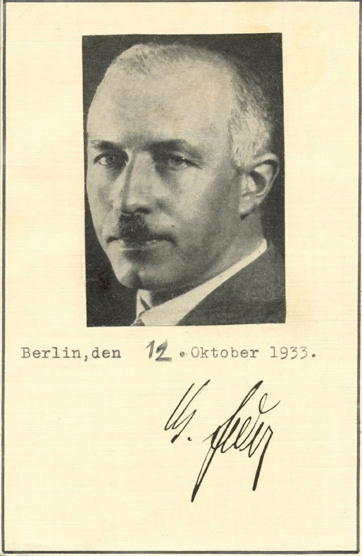 Lot 1056: GOTTFRIED FEDER AUTOGRAPH