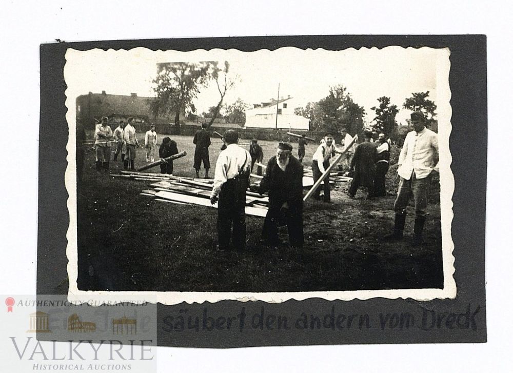 Lot 222: Photo of Jews Forced to Work in Construction and Germans Mocking Them