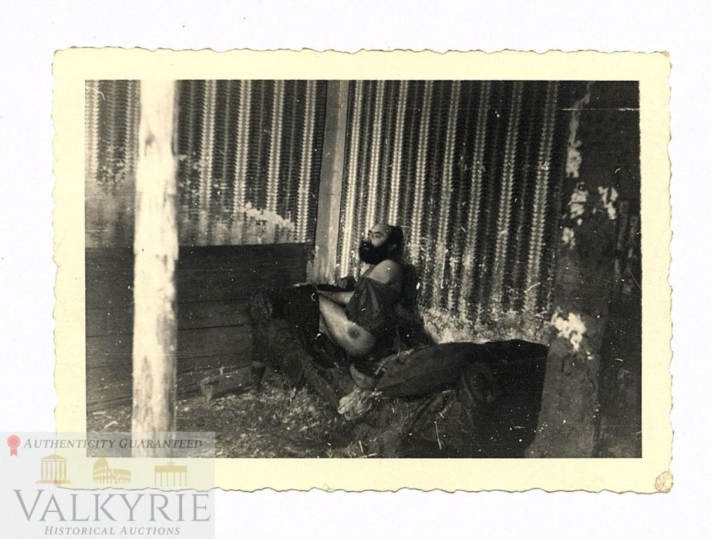 Lot 224: Very Sad Photo of a Half-Naked Jew in Poor Condition in Wolbrum