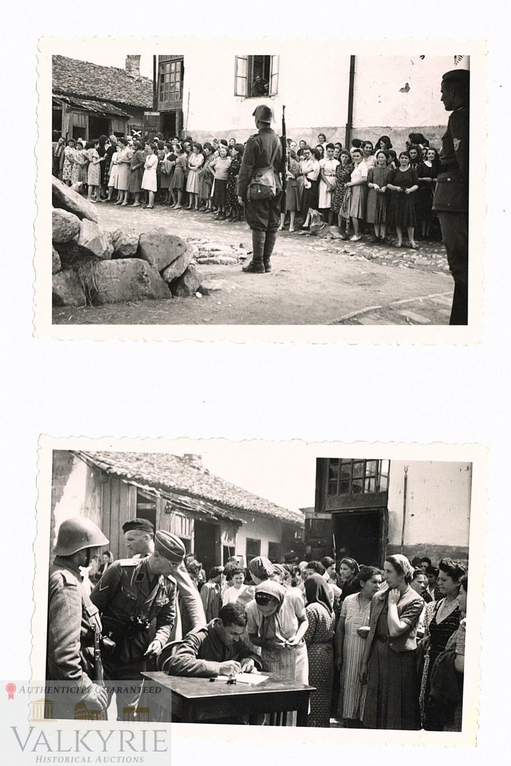 Lot 226: Super Rare 2 Photos of Jewish Women Registration Process in Chisinau Moldova