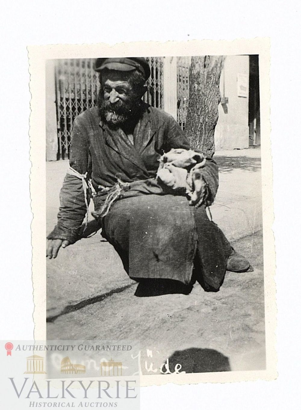 Lot 227: Photo of a Very Poor Jewish Man Somewhere in Europe